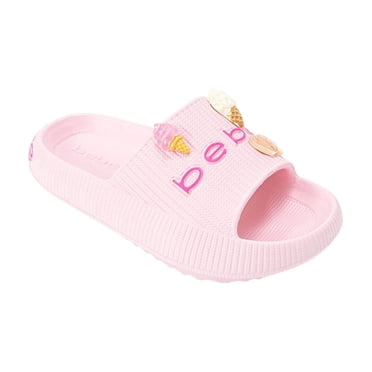 bebe Girls Slides Sandals – Cute Slip-On Slides for Girls, Lightweight Summer Sandals (Little Kid/Big Kid)