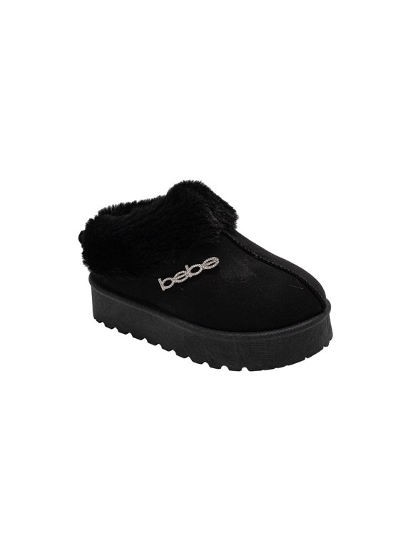Girls Slippers – Platform House Shoes with Faux Fur Lining, Cozy Winter Slippers for Little Kid/ Big Kid