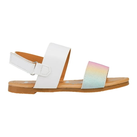 bebe Sparkly Leatherette Flat Strap Sandals, Multicolor (Girls')