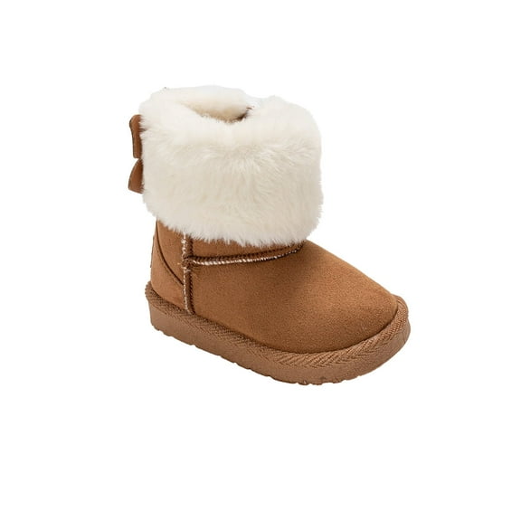 bebe Toddler Girl's Boots – Cozy Boots for Toddlers with Faux Fur Cuff and Butterfly Accent