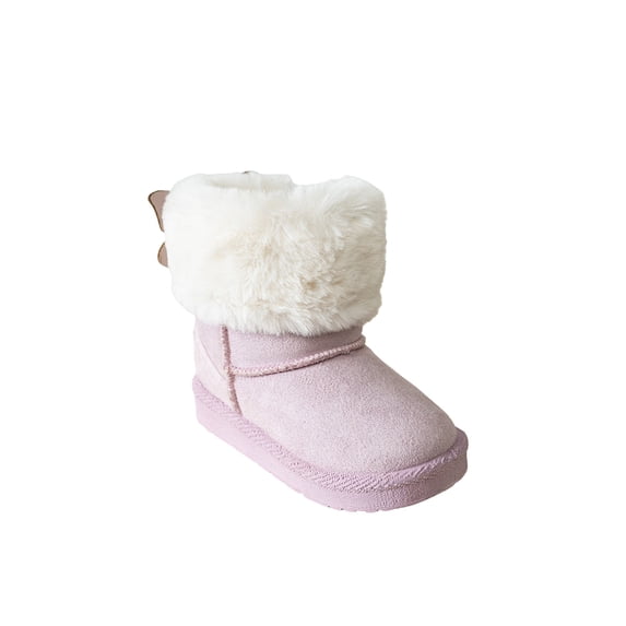 bebe Toddler Girl's Boots – Cozy Boots for Toddlers with Faux Fur Cuff and Butterfly Accent