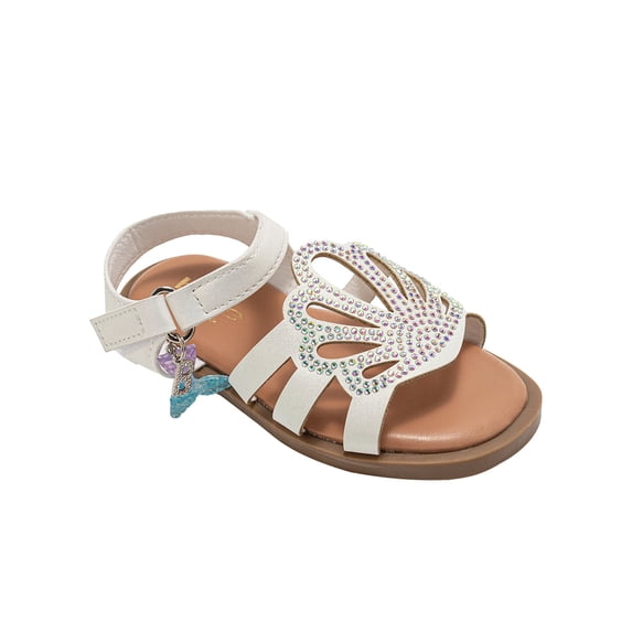 bebe Toddler Girl's Fashion Sandals – Dressy Shoes with ‘rs’ Logo and Hanging Charms