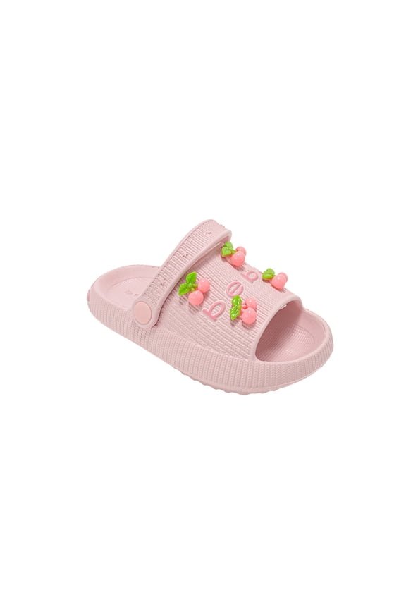 Toddler Girls EVA Slides – Cute Slide Sandals with Charms