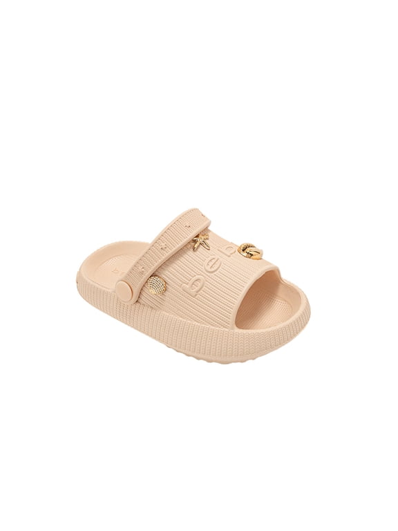 Toddler Girls EVA Slides – Cute Slide Sandals with Charms