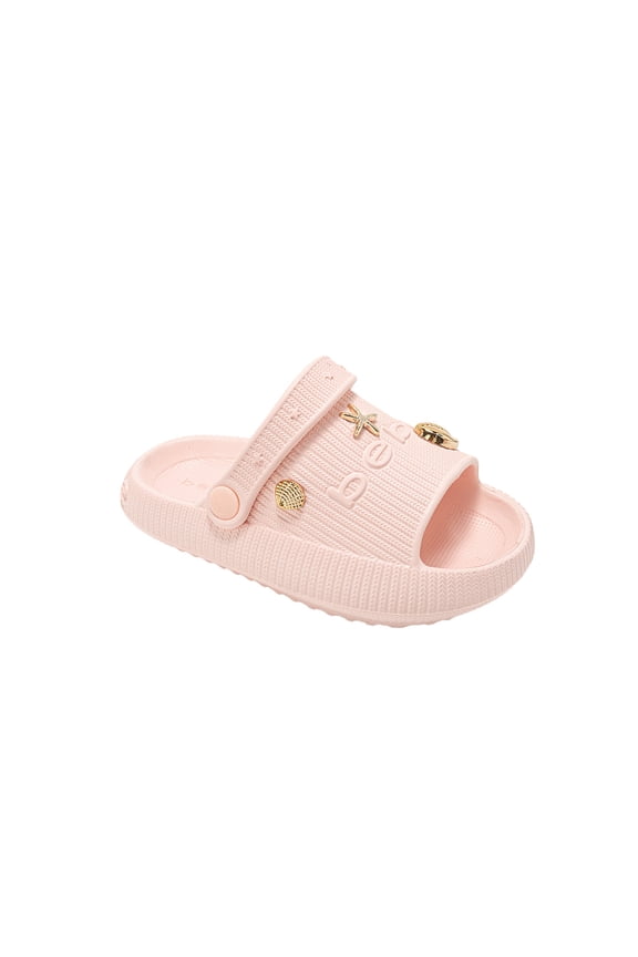 Toddler Girls EVA Slides – Cute Slide Sandals with Charms