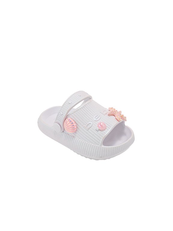 Toddler Girls EVA Slides – Cute Slide Sandals with Charms