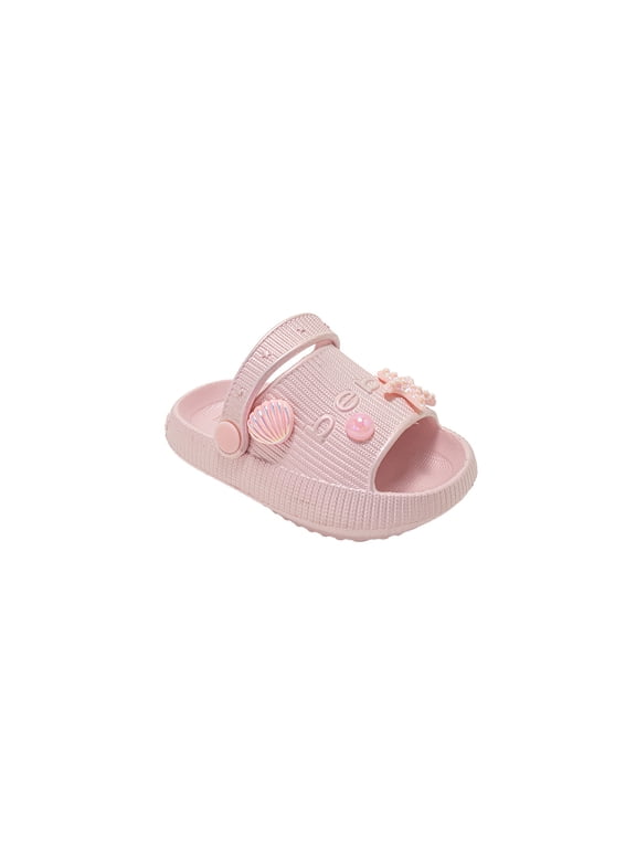 Toddler Girls EVA Slides – Cute Slide Sandals with Charms