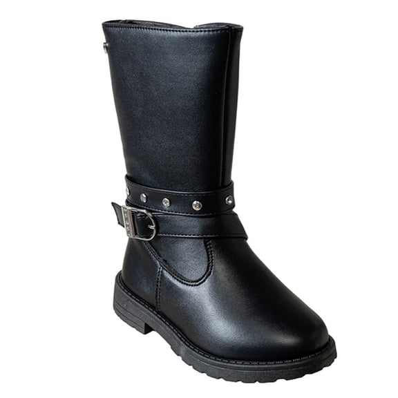 bebe Toddler Girl's Rider Boots with Heart Buckle and Rhinestone Accents