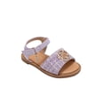thumbnail image 1 of bebe Toddler Girl's Sandal - Comfy Dressy Shoes with Flower Medallion and Hanging Charm, 1 of 7