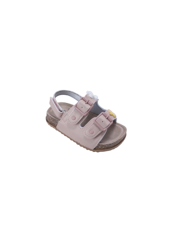 Toddler Girl's Sandals – Adjustable Comfort Footbed Sandals with Charm, Glitter, Braid & Buckle Styles