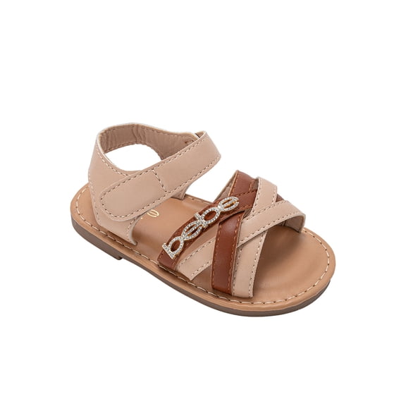 bebe Toddler Girl's Sandals – Cute Flat Adjustable Summer Strappy Sandals for Little Girls