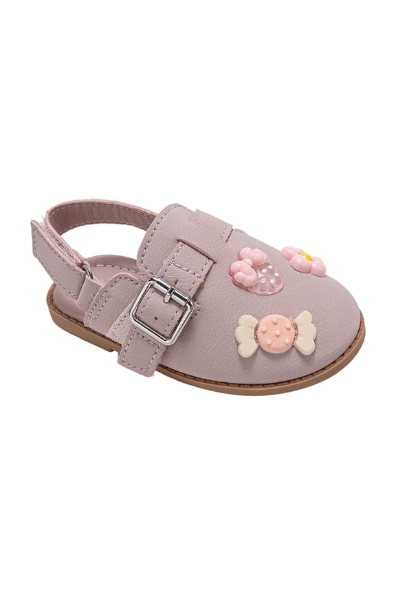 Toddler Girls Mule Sandals - Cute and Comfy Slip-On Summer Flat Sandals