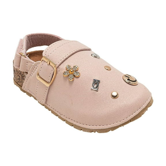 bebe Toddler Girls' Clogs – Slip-On Clog Sandals with Buckle Strap, Comfortable Slingback Shoes for Girls