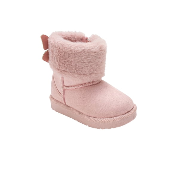 bebe Toddler Girls' Faux Fur Cuff Boots Cozy Winter Boots for Toddlers