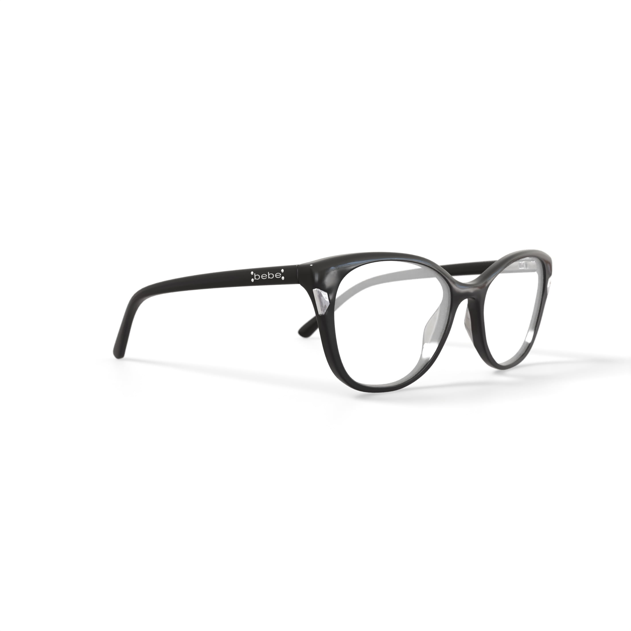 bebe Women's Cat Eye Eyeglasses, BB4178, Jet, 53-17-135, with Case