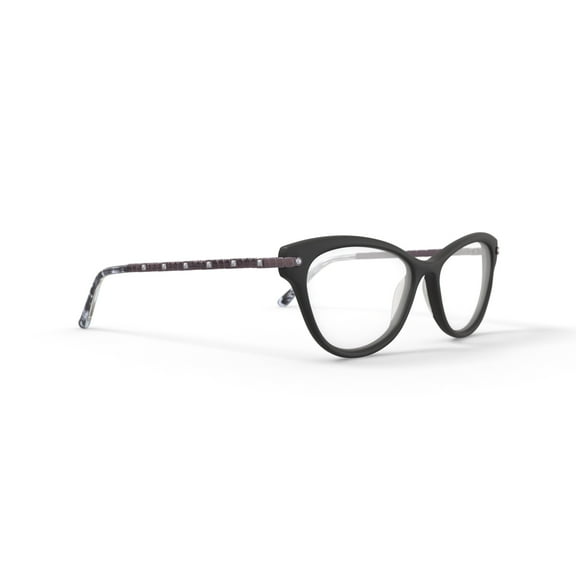bebe Women's Cat Eye Eyeglasses, BB4181, Jet, 52-16-135, with Case