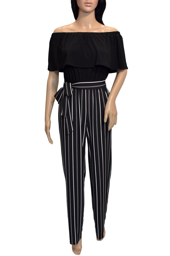 Women's Cross Wrap Jumpsuit, Black, 6