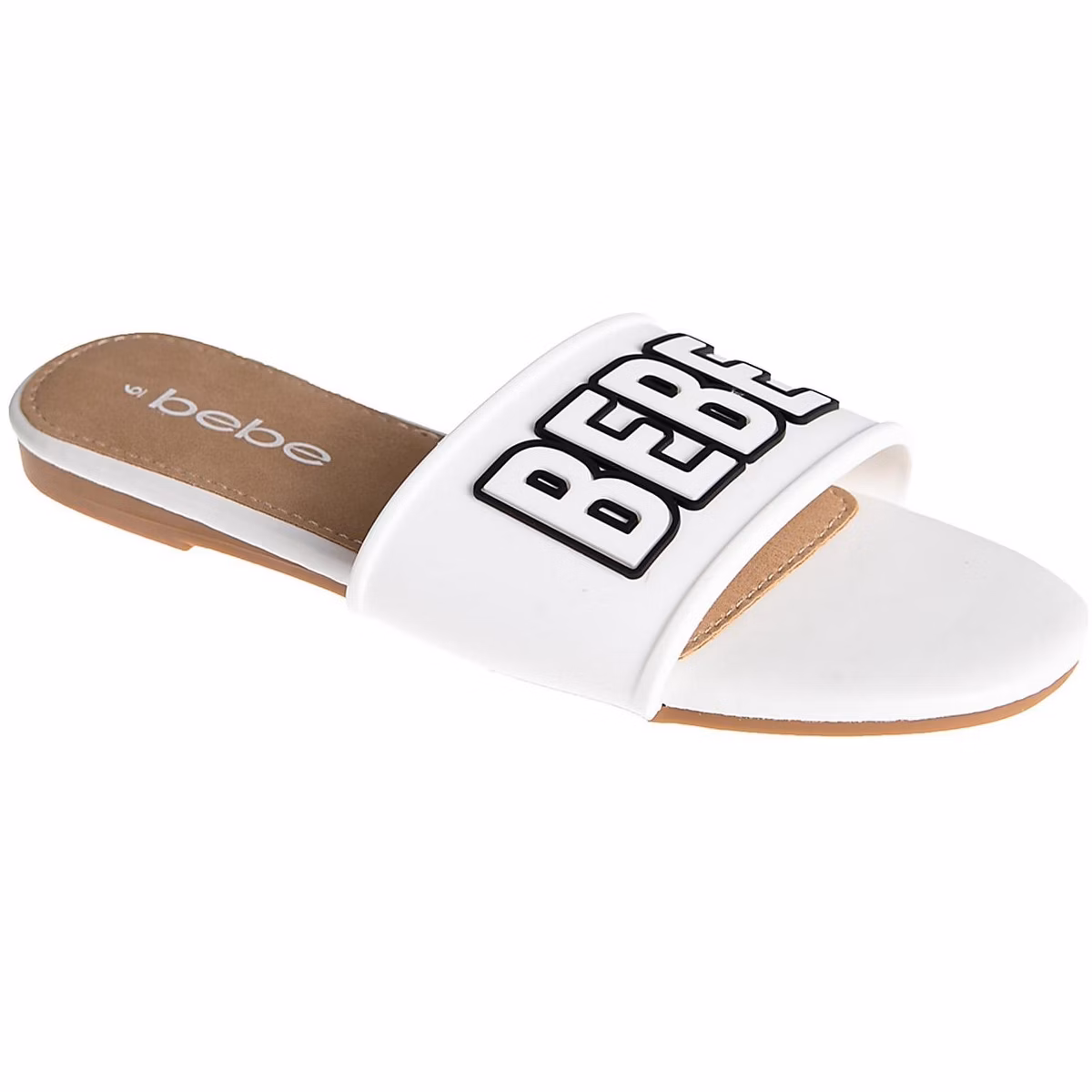 Women's Slide Sandals - Casual Slip-On Slides with Logo Band