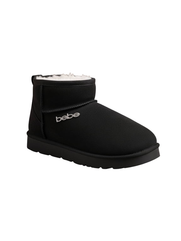 Women's Winter Ankle Boots – Cozy Faux Fur Lined Slip-On Booties, Warm Suede-Style Winter Boots