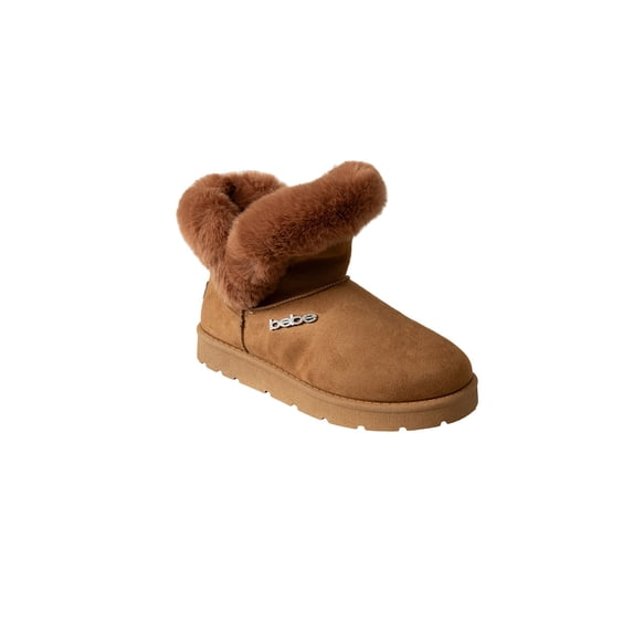 bebe Women's Winter Boots with Faux Fur Trim, Cozy Mid-Calf Winter Boots