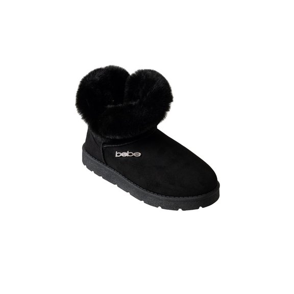 bebe Women's Winter Boots with Faux Fur Trim, Cozy Mid-Calf Winter Boots