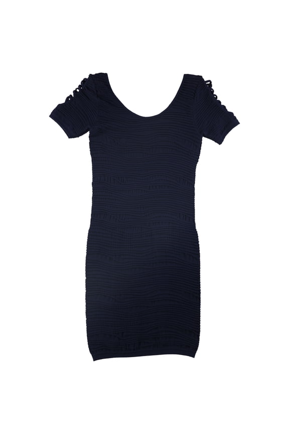 Womens Cutout Sleeve Bodycon Dress, Blue, Large