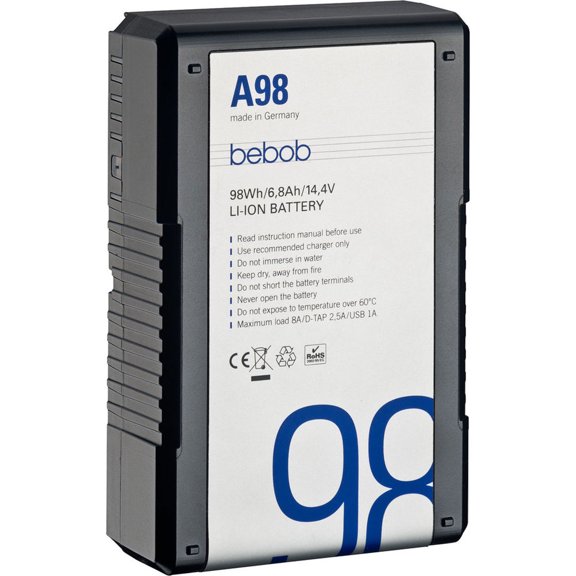 bebob A98 3-Stud Gold Mount Rechargeable Li-Ion Battery, 14.4V/6.8Ah/98Wh