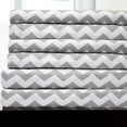 thumbnail image 1 of bed bath n more 6 Piece Chevron Stripe Print Bedroom Bed Sheet Set- Grey King, 1 of 5
