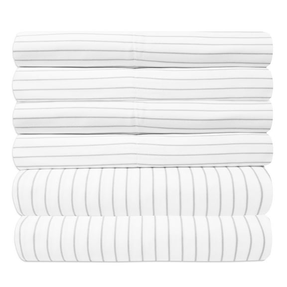 bed bath n more 6 Piece Loft Collection Modern Classic Pinstripe Bed Sheet Sets