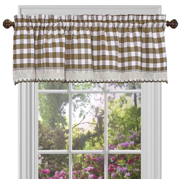 bed bath n more Classic Buffalo Check Kitchen Curtains