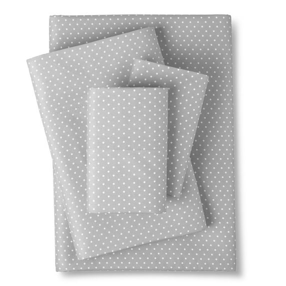 bed bath n more Incredibly Soft 4-Piece Pin Dot Bed Sheet Set Grey Queen