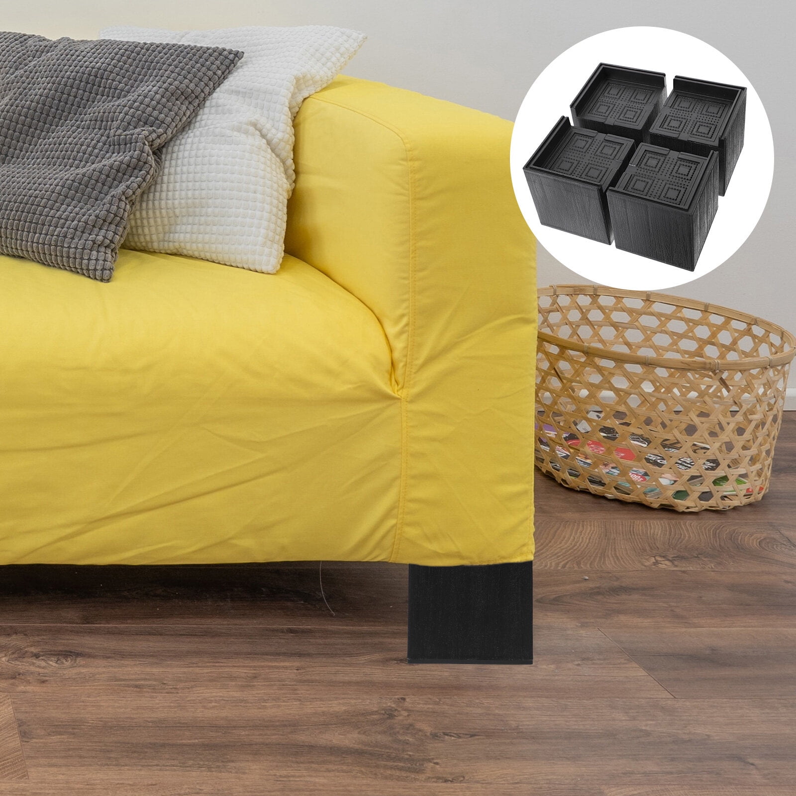 bed risers 4pcs Square Furniture Risers Rubber Bed Risers Table Chair