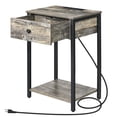 thumbnail image 1 of bedside table with charging station and USB interface  bedside table with drawers and storage shelves 2-tier end table, 1 of 5