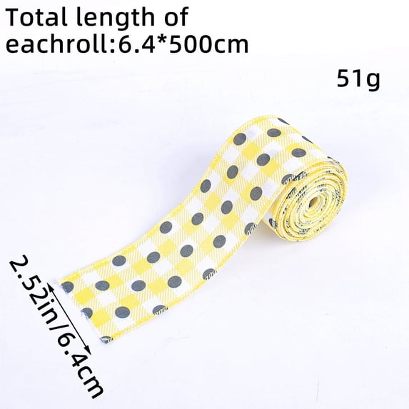 bee ribbon Decorative Craft Ribbon Bee Print Decorative Ribbon 2.5" Wide, Woven Gift Wrap Floral Craft Ribbon, DIY Wedding Party Trim (17ft) D