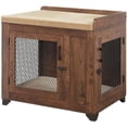 thumbnail image 1 of beeNbkks EV1025 Dog Crate with Top Perch Bed, Walnut, 1 of 8