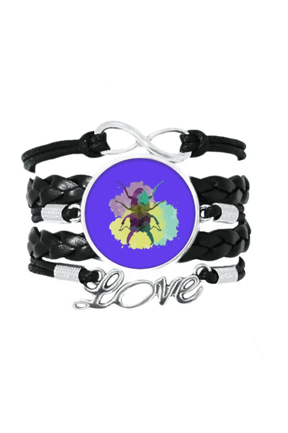 beetle uang horn outline junebug bracelet love accessory twisted leather knitting wristband
