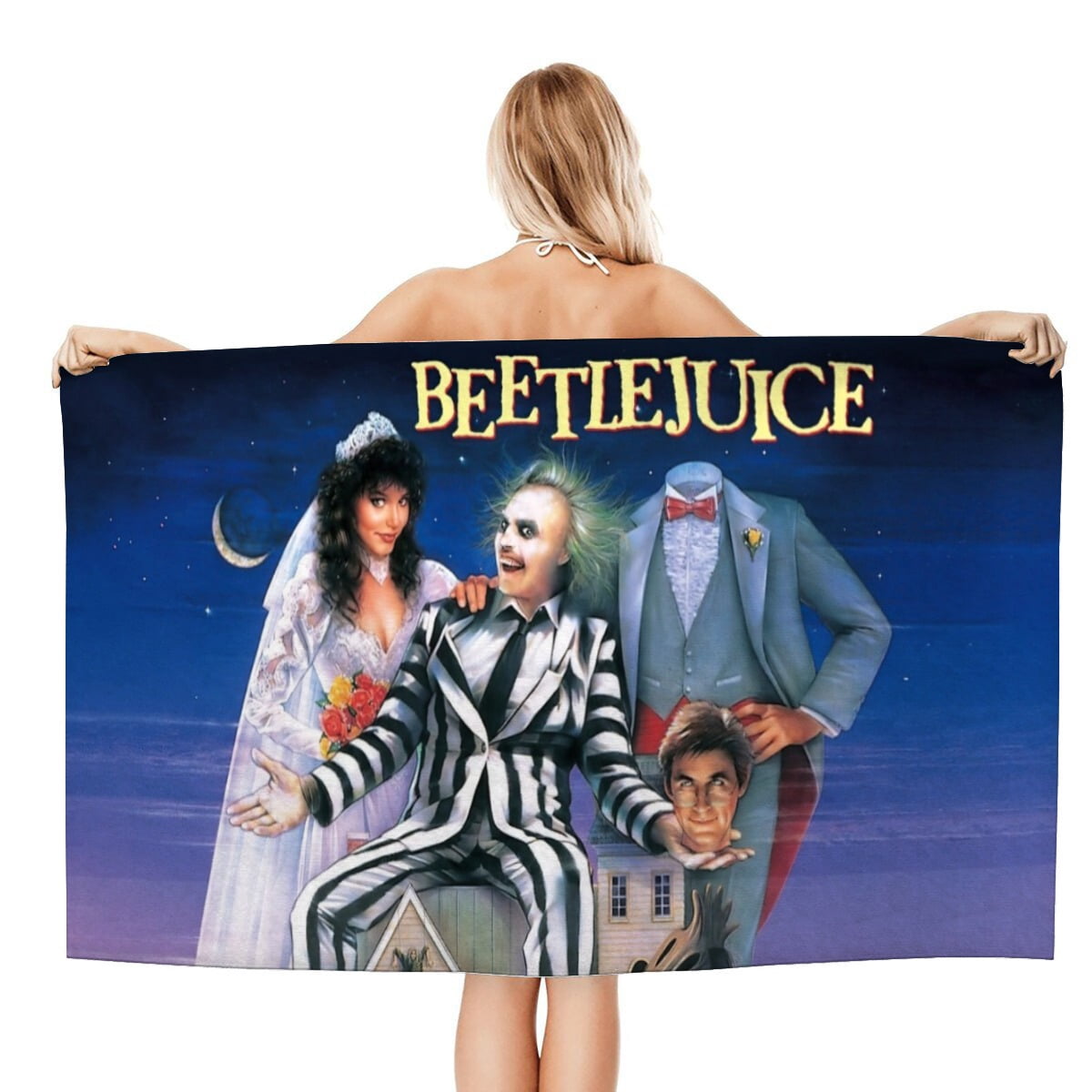 beetlejuice Gifts Beach Towel for Women Girl Birthday Inspired Fan Bath Outdoor Music Lover