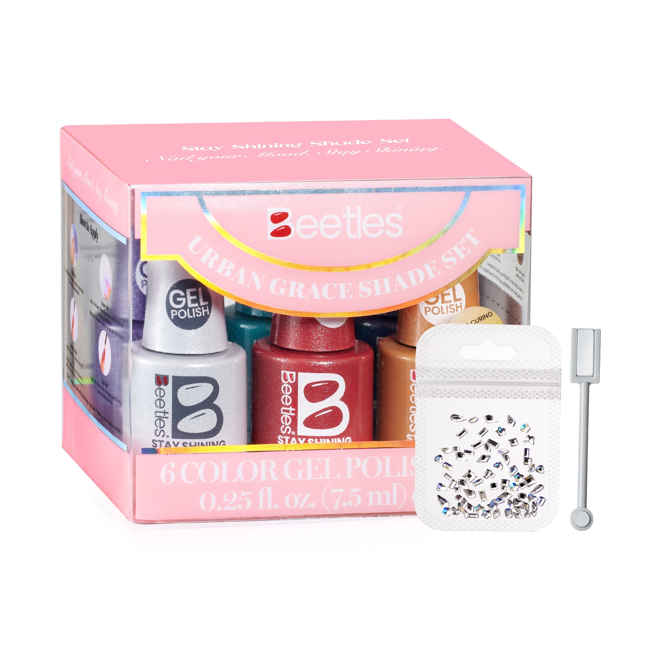 Beetles Stay Shining Gel Nail Polish, Urban Grace Shade 6 Color Cat Eye Set, 1.52 fl oz
