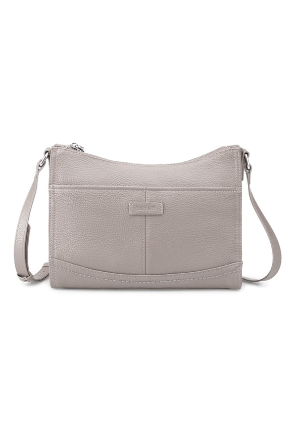 Soft Real Leather Crossbody Bag for Women Small Handbags Cross-body Purse with Built in RFID Blocking Wallet for Daily & Travel Beige Grey A101