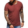 thumbnail image 1 of behype. Men's Basic Crewneck Casual Fashion Hipster T-Shirt Muscle Longline Tee Casual Premium Top D-1703 (XXX-Large, Burgundy (wash)), 1 of 2