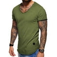 thumbnail image 1 of behype. Men's Basic V-Neck Casual Fashion Hipster T-Shirt Muscle Longline Tee Casual Premium Top D-1702 (Small, Green (wash)), 1 of 1