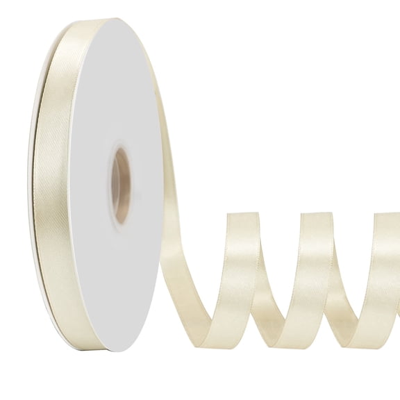Beige Double Face Ribbon 7/8 Inch 100 Yards