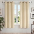 thumbnail image 1 of Blackout Curtains for Bedroom, Thermal Insulated Blackout Curtain 2 Panels 42x72 inch, Black Drapes with Grommets, Noise Reducing Energy Saving & Wrinkle-Free Drapes for Living Room, Beige, 1 of 7