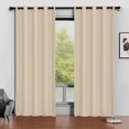 thumbnail image 1 of Beige Blackout Curtains, 52 x 96 inch Drapes Set of 2 Panels, Thermal Insulated Room Darkening Curtains for Bedroom Living Room, Privacy Protection&Noise Reduce, 1 of 7