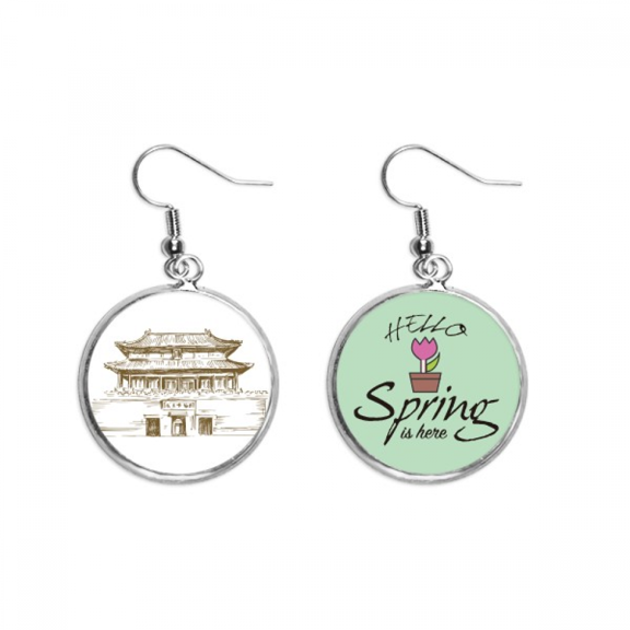 beijing city landmark sketch decoration dangle season sp earring jewelry