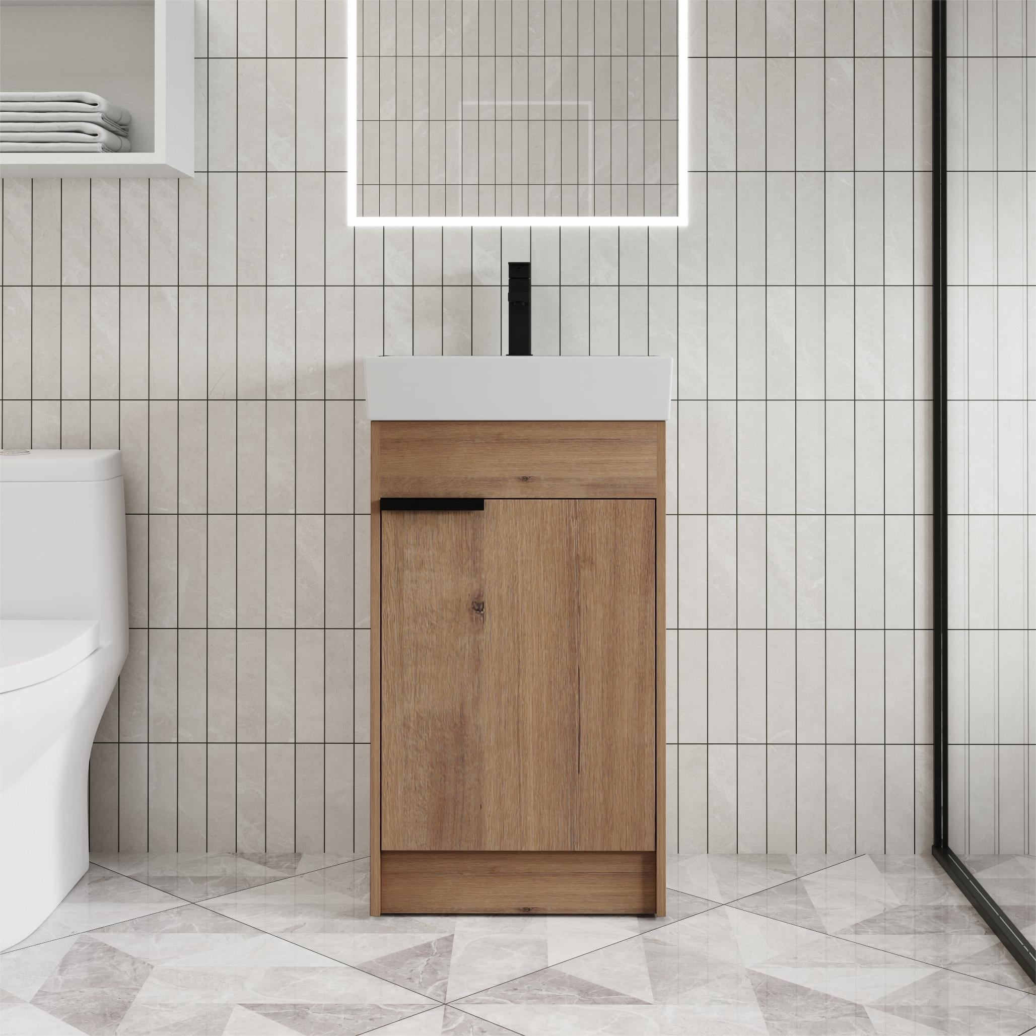 beingnext 18 Inch Bathroom Vanity with Sink for Small Bathroom,Single ...