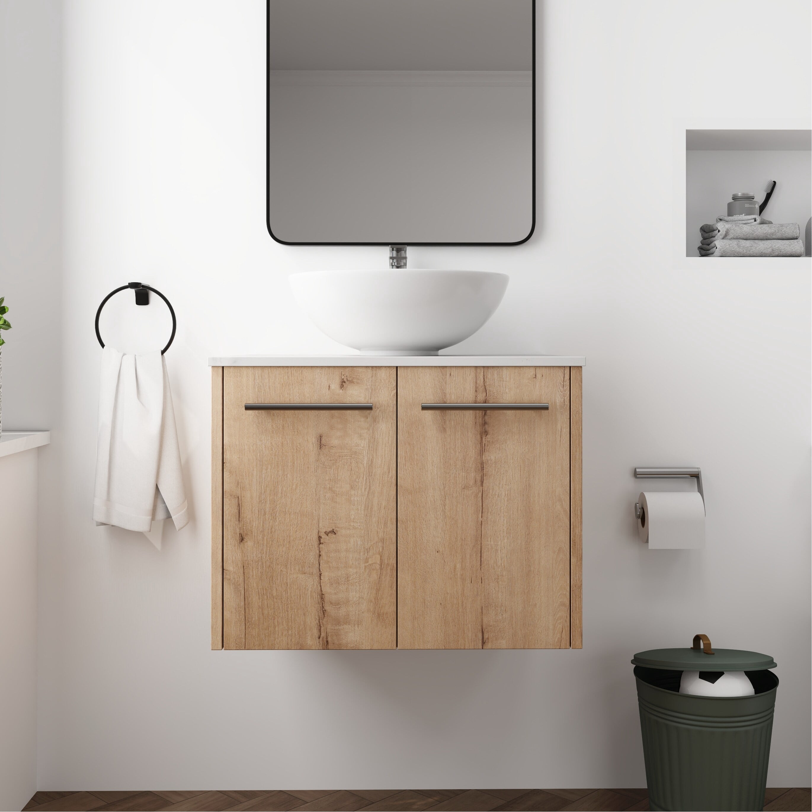 beingnext 24"/30" Bathroom Vanity with Sink, Floating Bathroom Vanity ...