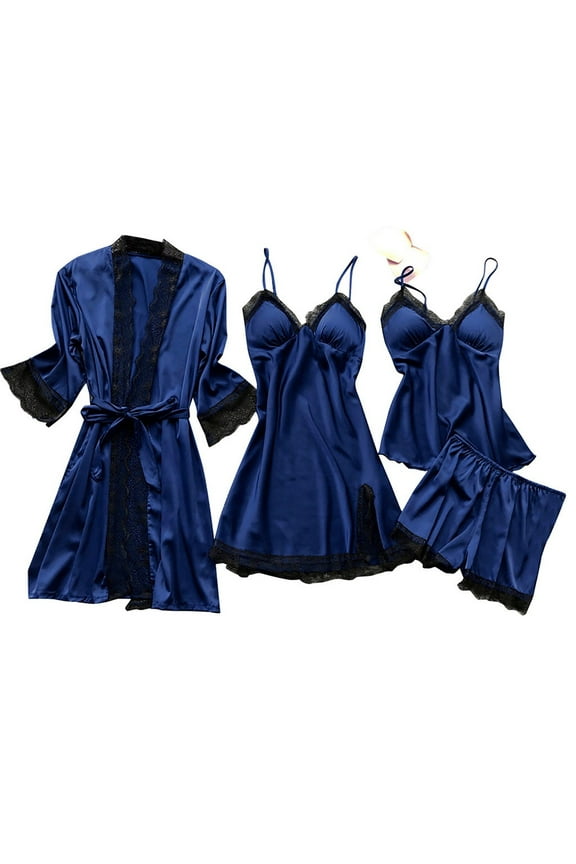 Clothing Underwear Under $10 Underwear Women Silk Lace Robe Dress Babydoll Sleepwear Nightdress Pajamas Set