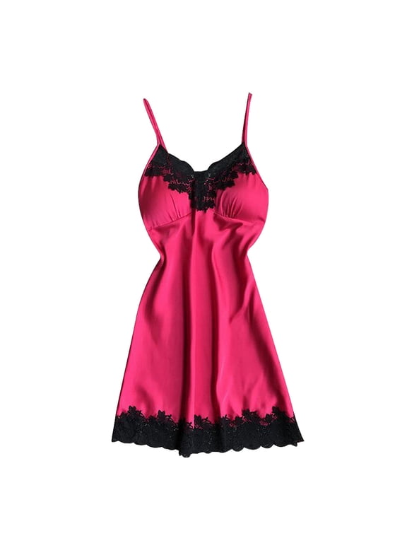 Clothing Underwear Under $5 Satin Sleepwear Women Ladies Nightwear Nightdress Underwear with Chest Pads