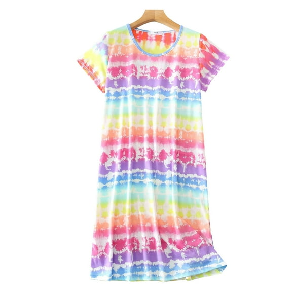 beishanbush Christmas Clearance Nightgowns for Women Cotton Sleep Shirts Womens Short Sleeves Print Night Shirts Soft Sleepwear